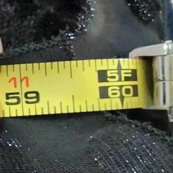 Black Cheetah Print Scarf Sparkle Black velvet on mesh 60 x 9 in - Picture 5 of 5